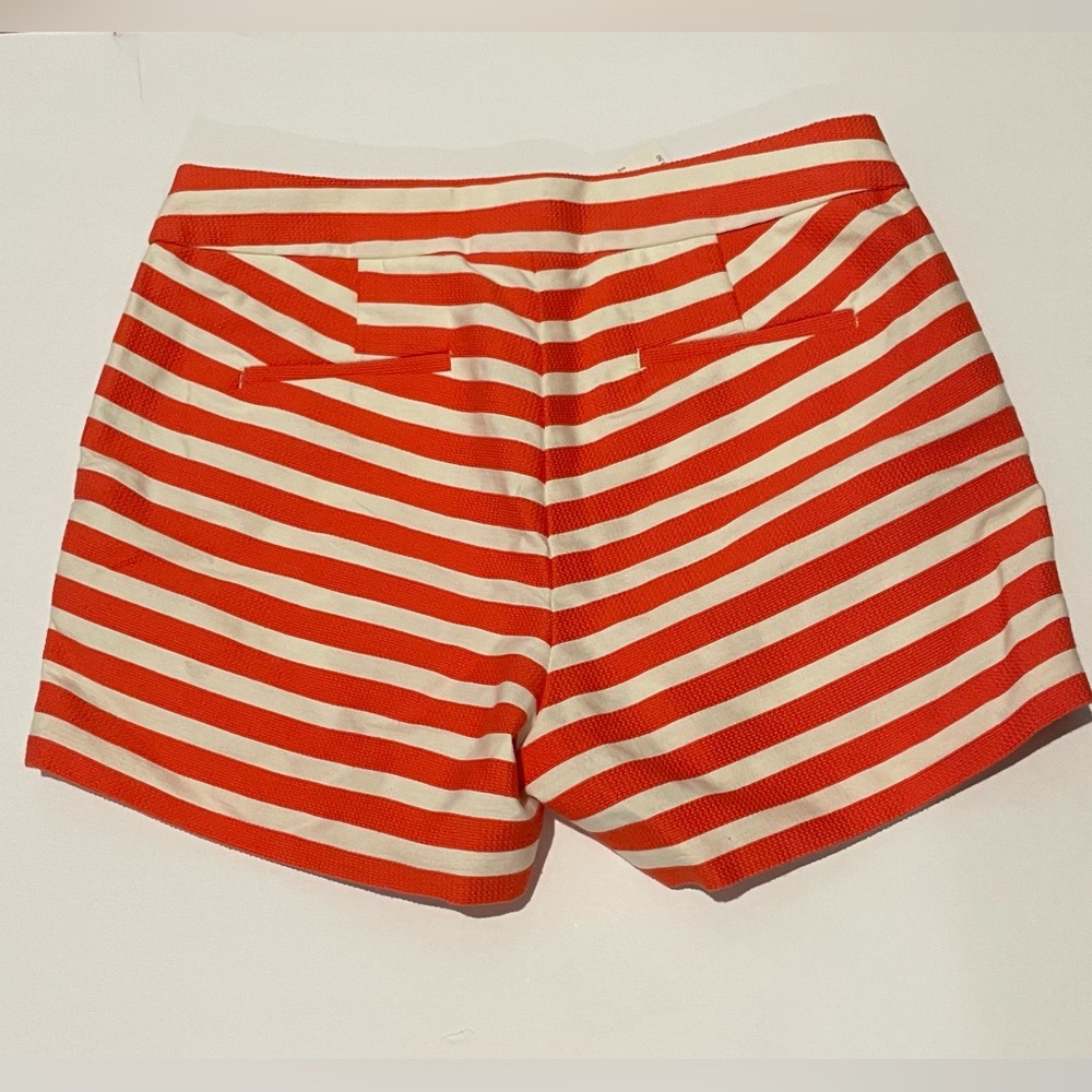J. Crew Red and White Striped High-Waist Shorts - Picture 3 of 4